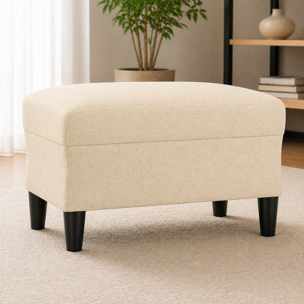 Tabouret repose-pieds crème 60x50x41 cm