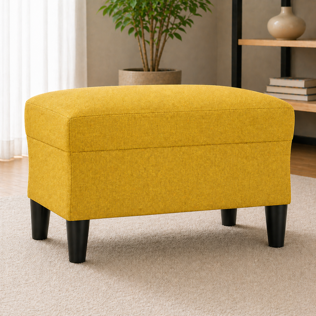 Tabouret repose-pieds jaune 60x50x41 cm