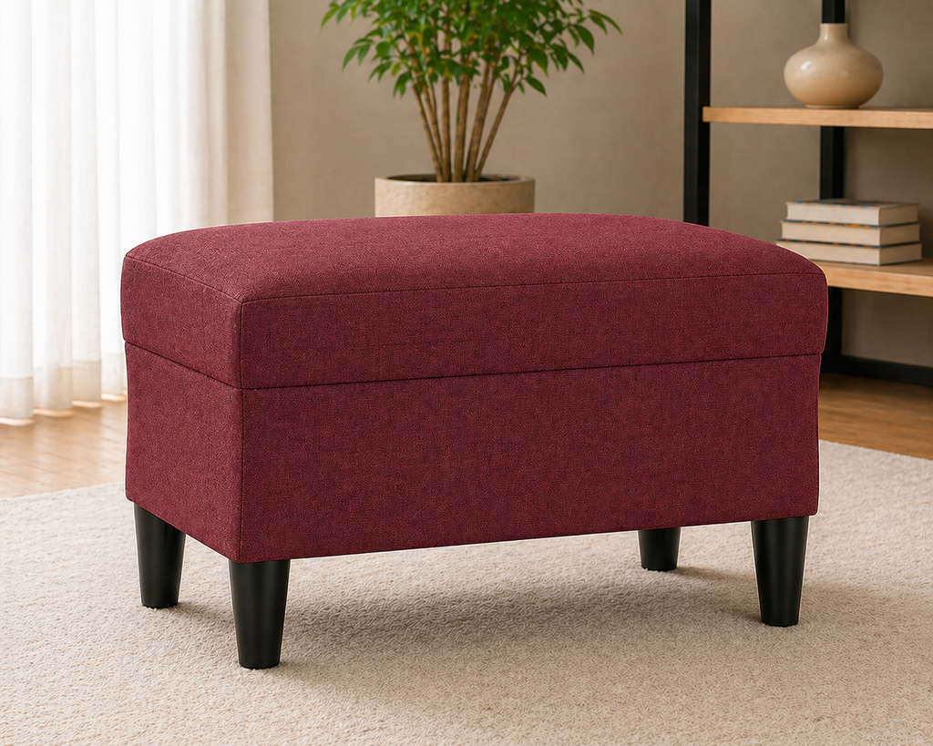 Tabouret repose-pieds rouge bordeaux 60x50x41 cm