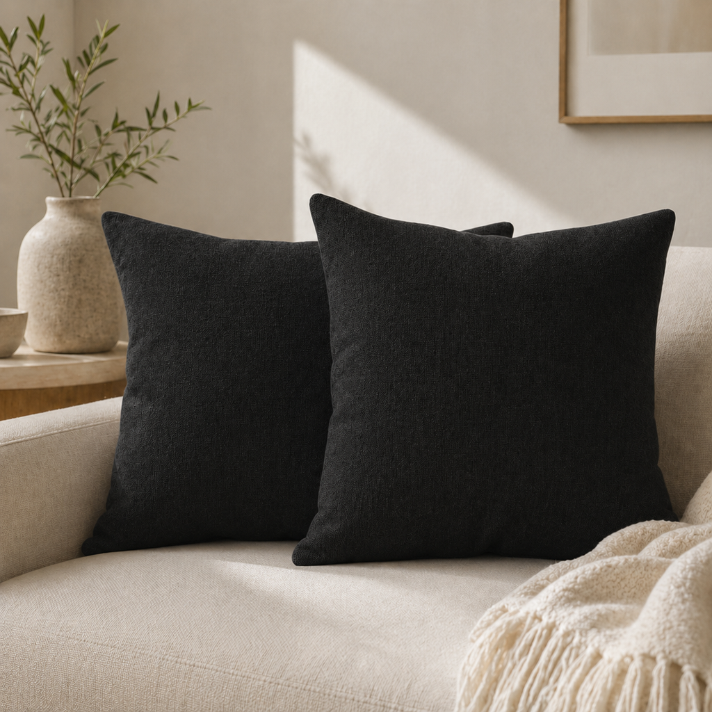 Coussins décoratifs lot de 2 noir 40x40 cm