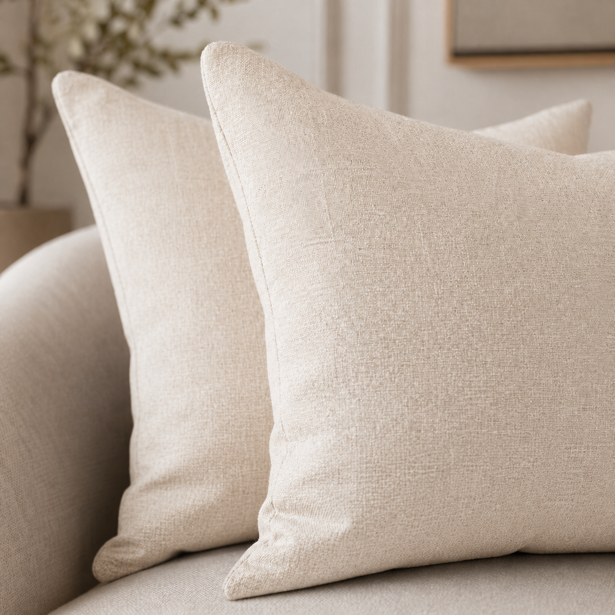 Coussins décoratifs lot de 2 crème 40x40 cm