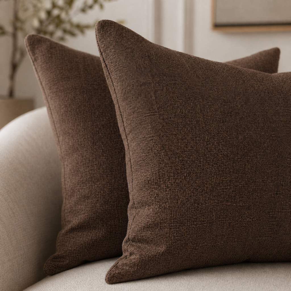 Coussins décoratifs lot de 2 marron 40x40 cm