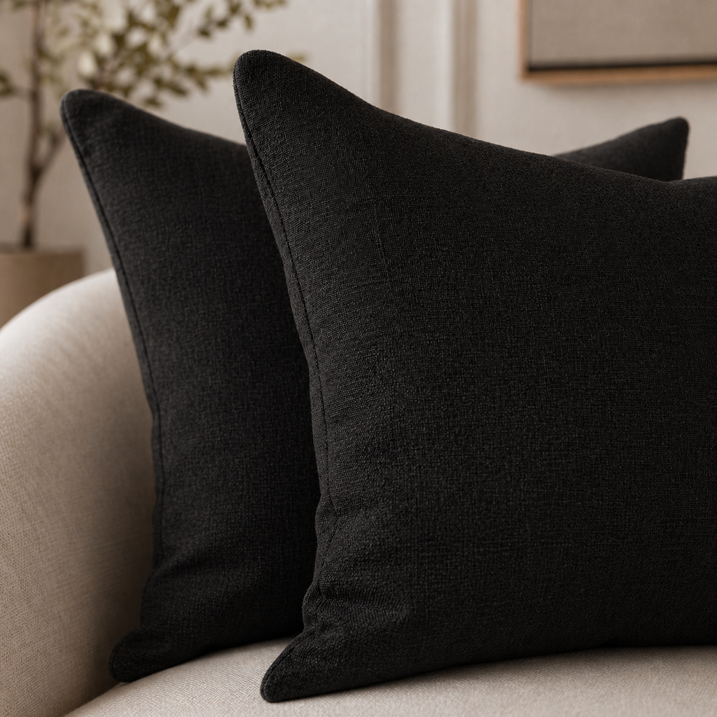 Coussins décoratifs lot de 2 noir 40x40 cm