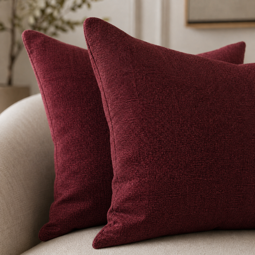 Coussins décoratifs lot de 2 rouge bordeaux 40x40 cm