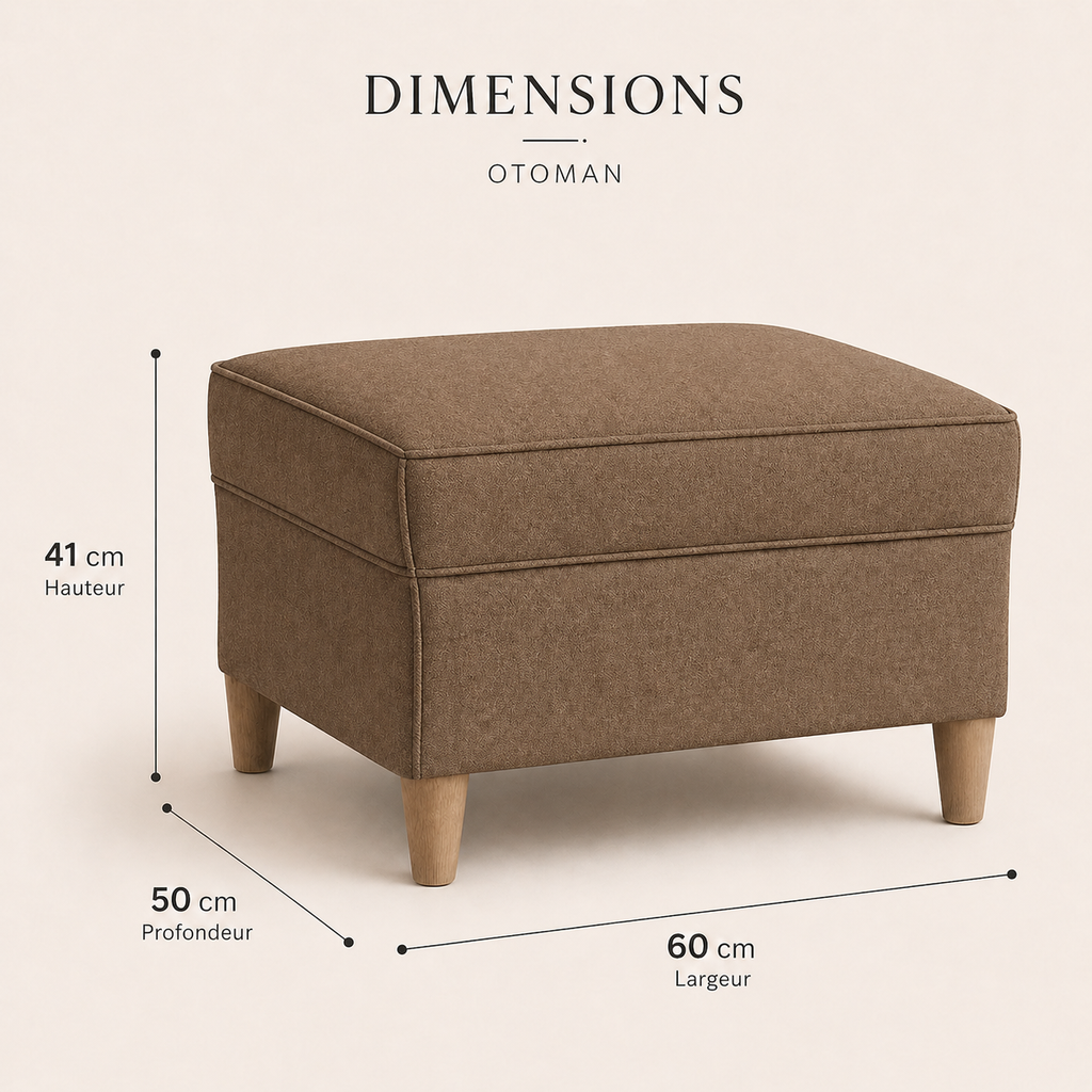 Tabouret repose-pieds marron 60x50x41 cm