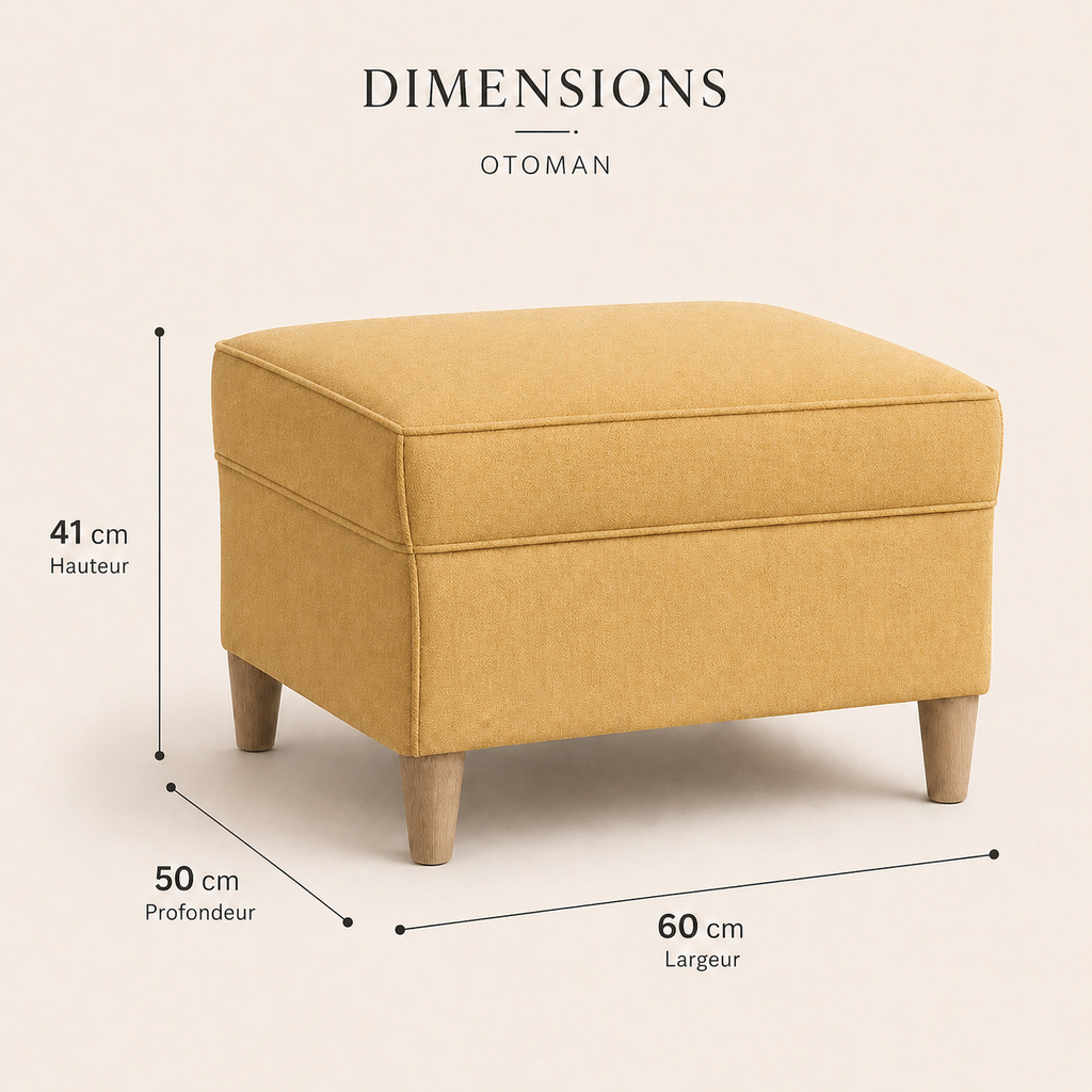 Tabouret repose-pieds jaune 60x50x41 cm