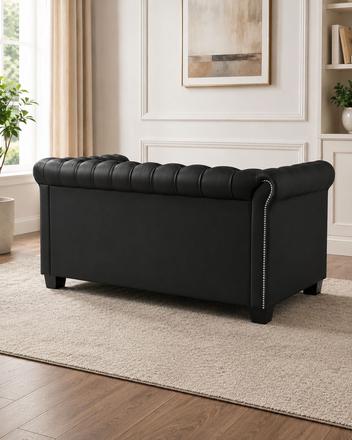 Canapé 2 places Chesterfield en similicuir