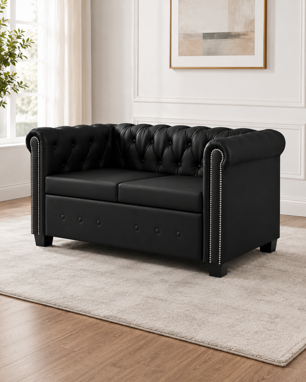 Canapé 2 places Chesterfield en similicuir