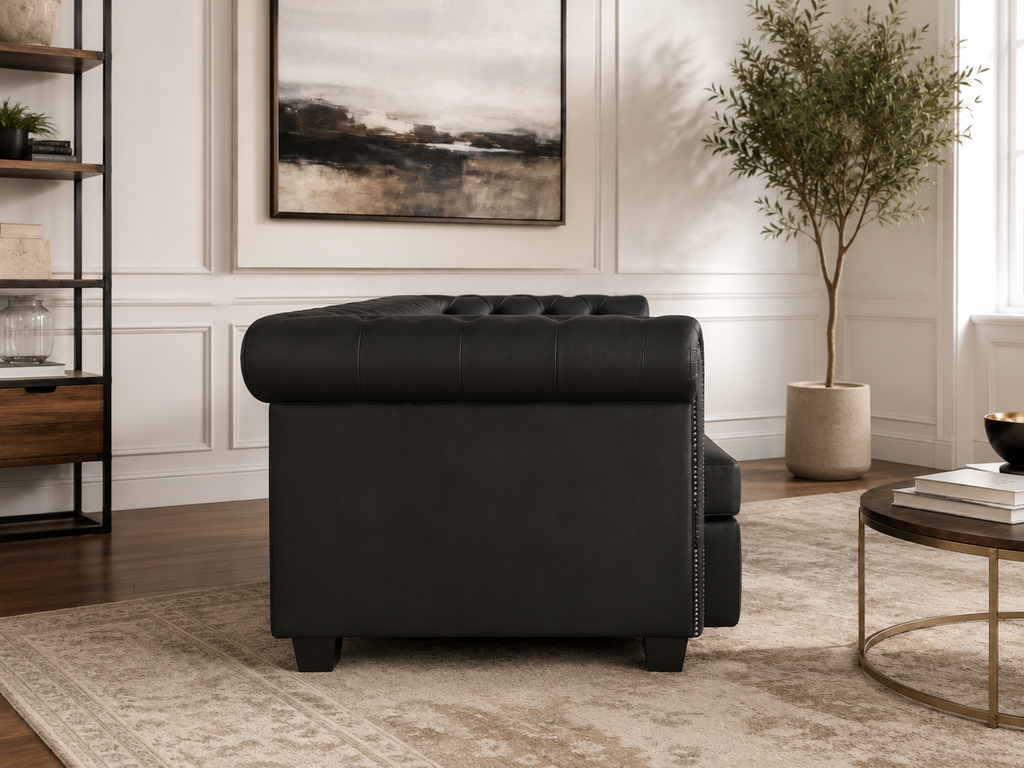 Canapé Chesterfield 3 places en similicuir