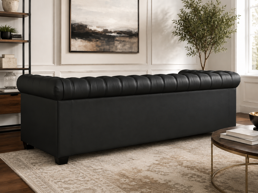 Canapé Chesterfield 3 places en similicuir