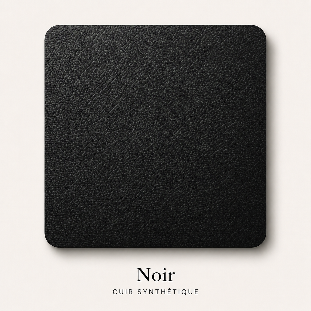 Canapé d'angle Chesterfield 6 places noir cuir artificiel