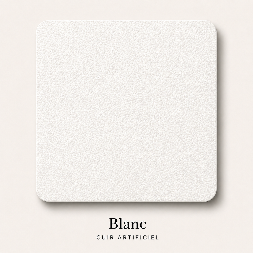 Canapé d'angle Chesterfield 5 places blanc cuir artificiel
