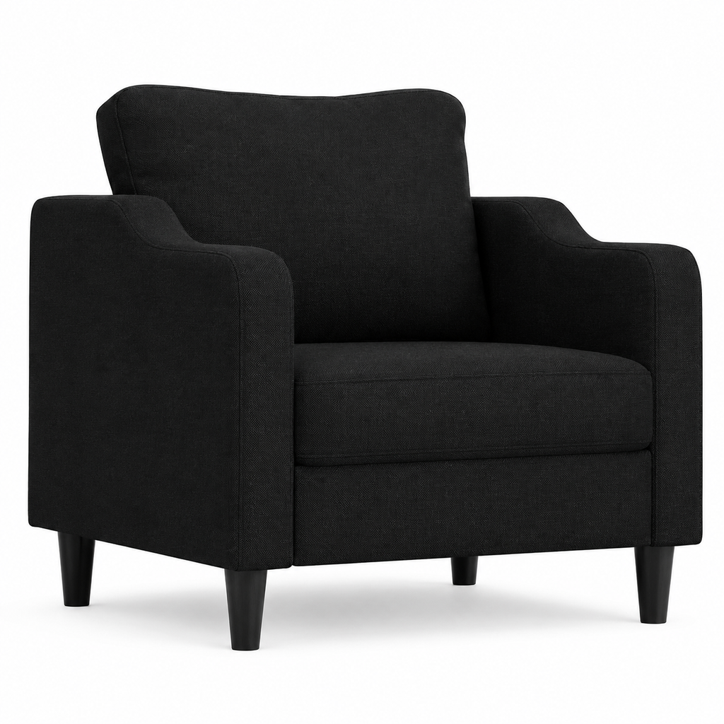 Fauteuil de salon noir en tissu
