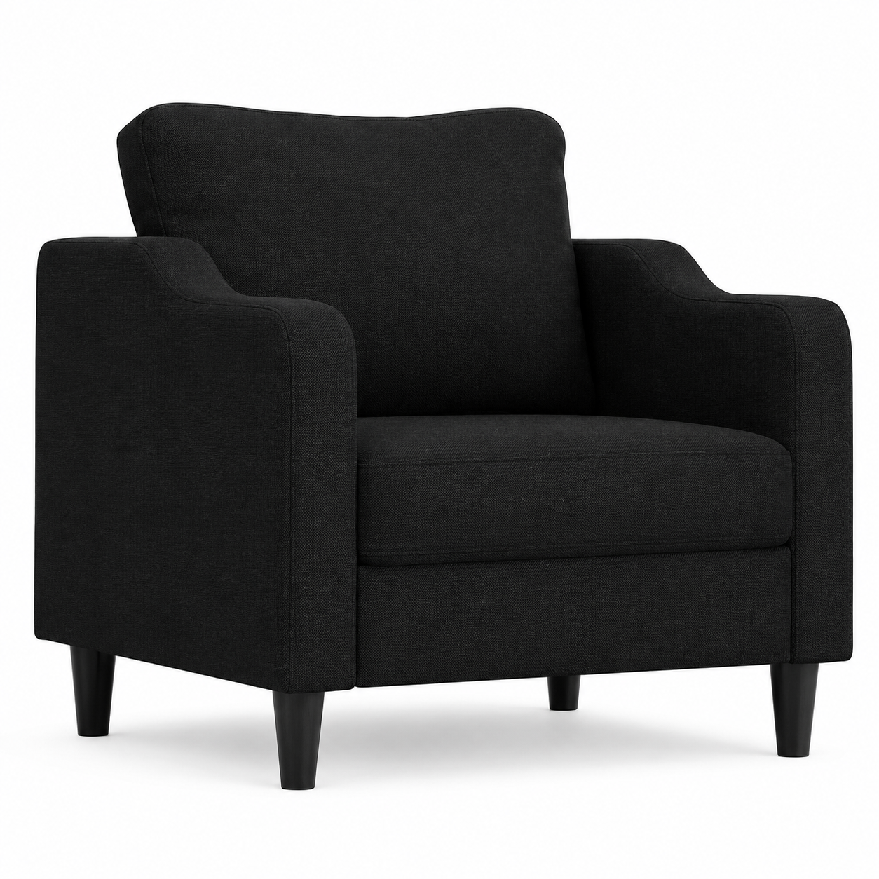 Fauteuil de salon noir en tissu