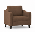 Fauteuil de salon marron en tissu