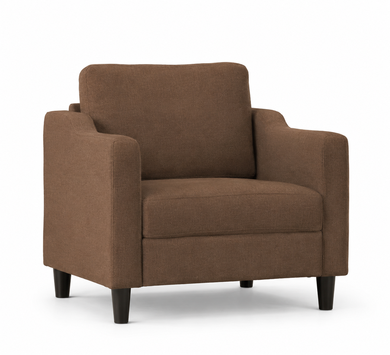 Fauteuil de salon marron en tissu