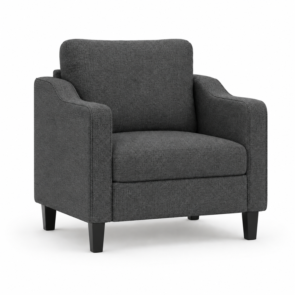 Fauteuil de salon gris foncé en tissu