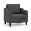 Fauteuil de salon gris foncé en tissu