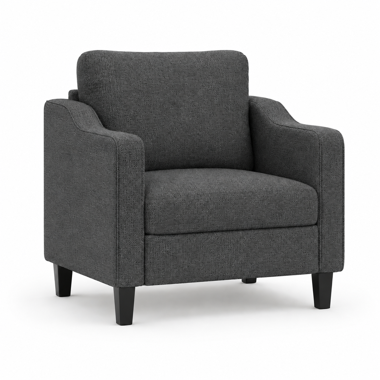 Fauteuil de salon gris foncé en tissu