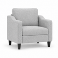 Fauteuil de salon gris clair en tissu