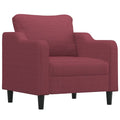 Fauteuil de salon rouge bordeaux en tissu