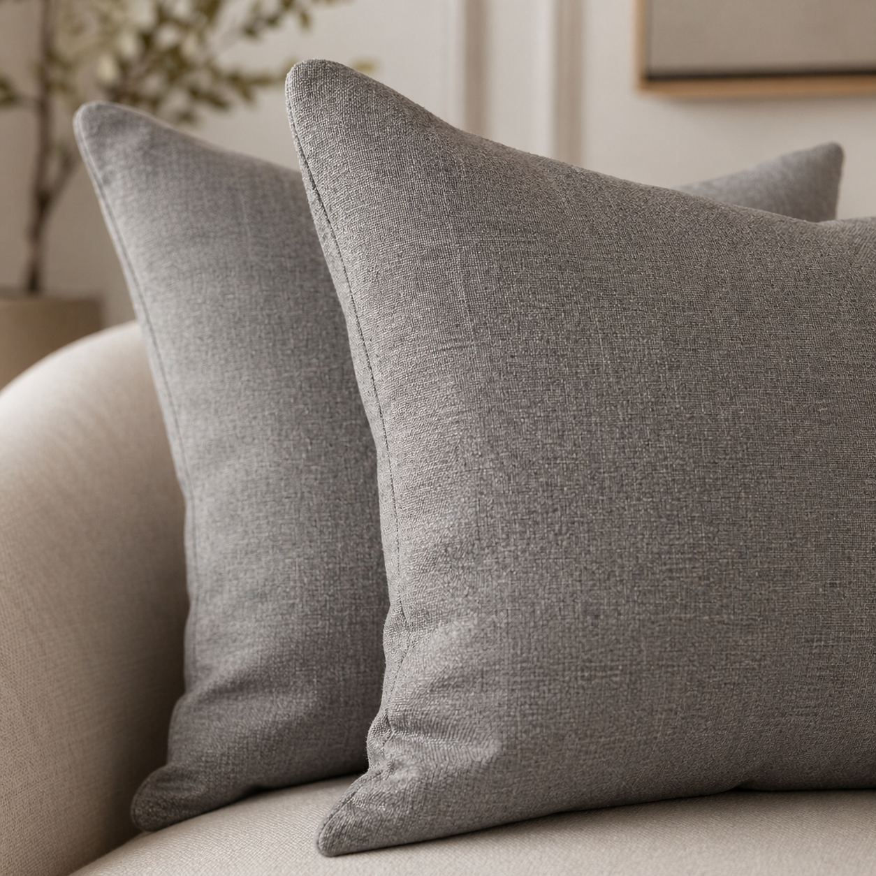 Coussins décoratifs lot de 2 gris clair 40x40 cm