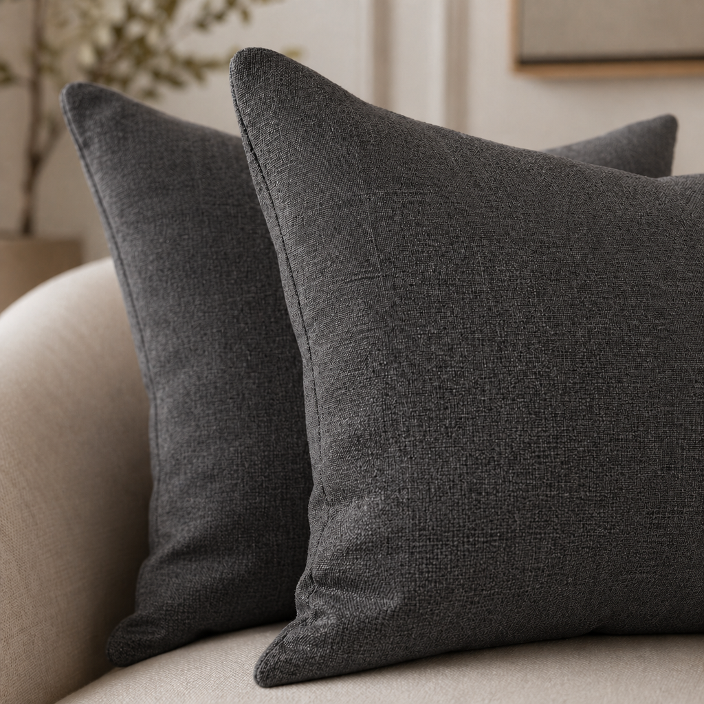 Coussins décoratifs lot de 2 gris foncé 40x40 cm