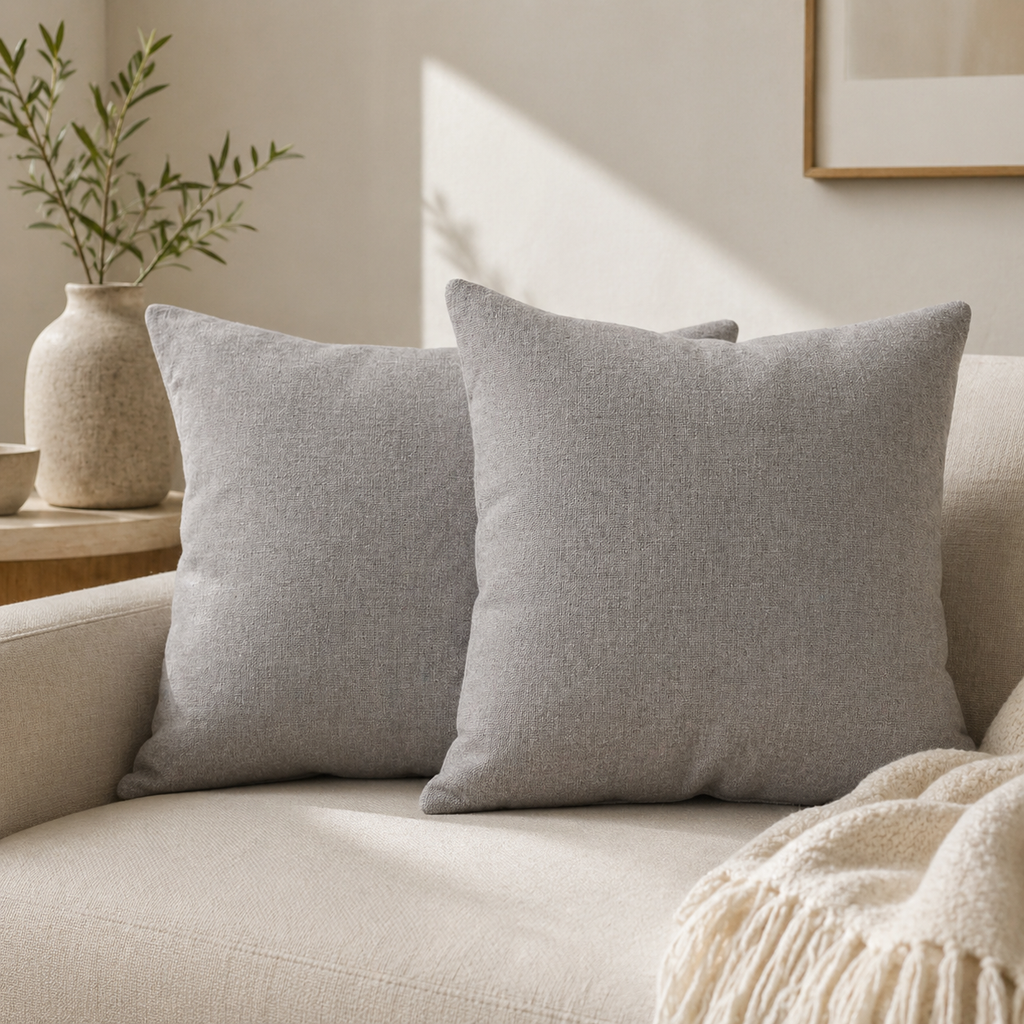 Coussins décoratifs lot de 2 gris clair 40x40 cm