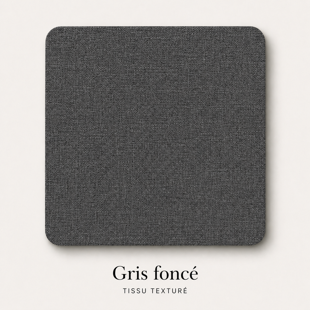 Canapé 2 places gris foncé en tissu pour salon