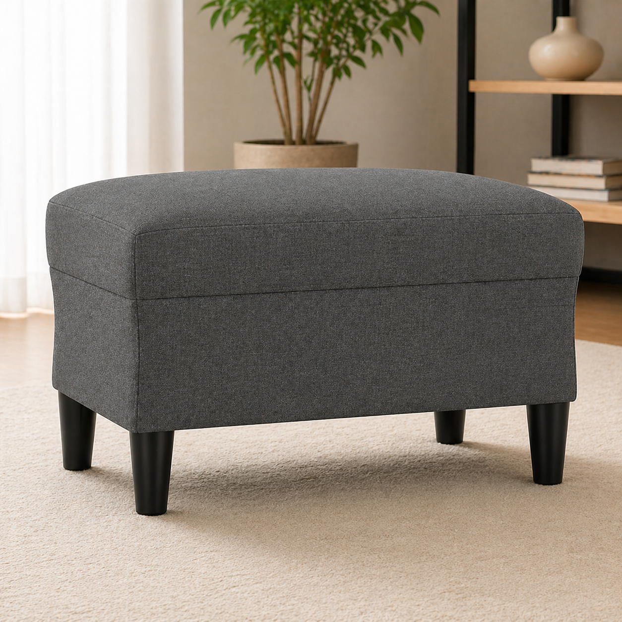 Tabouret repose-pieds gris foncé 60x50x41 cm