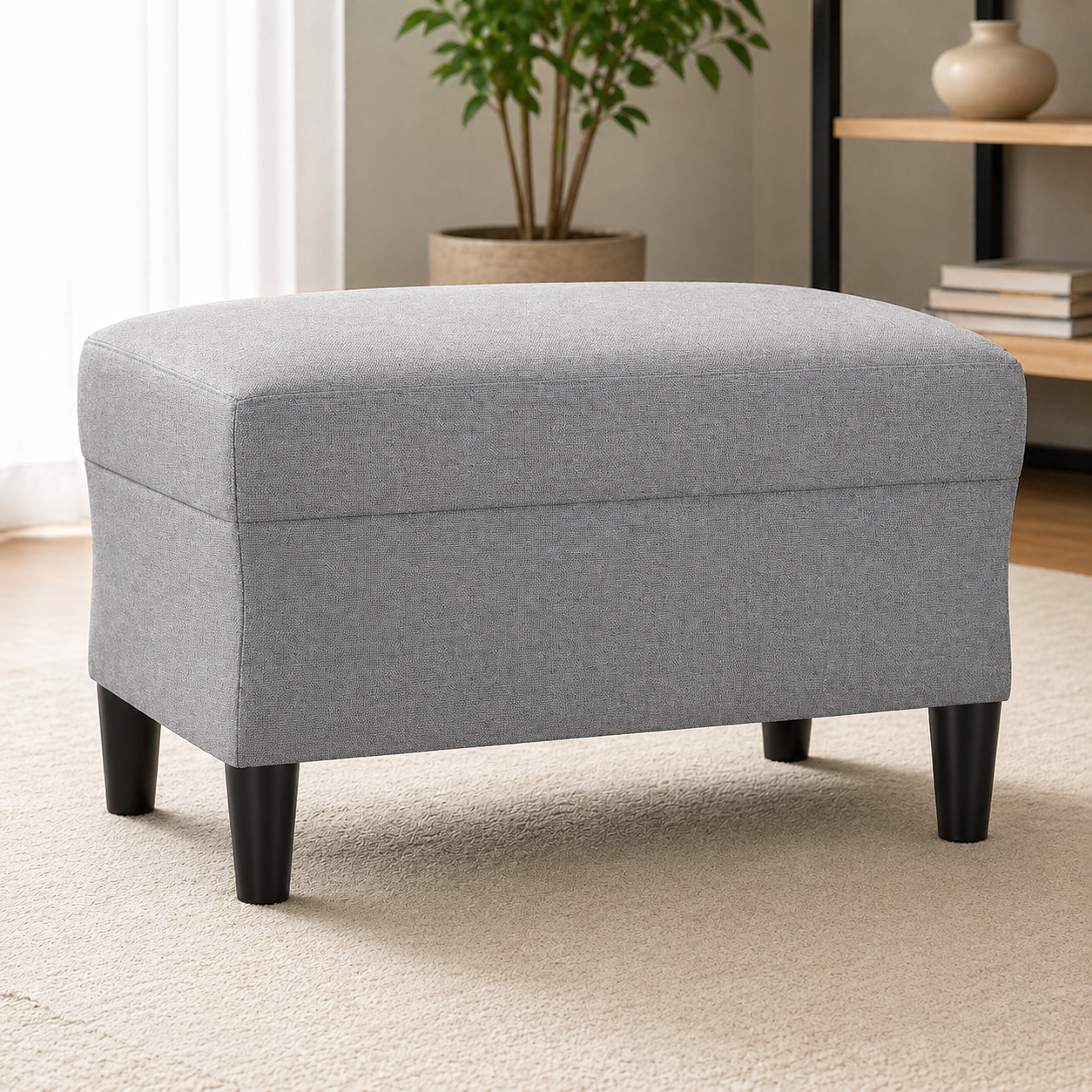 Tabouret repose-pieds gris clair 60x50x41 cm
