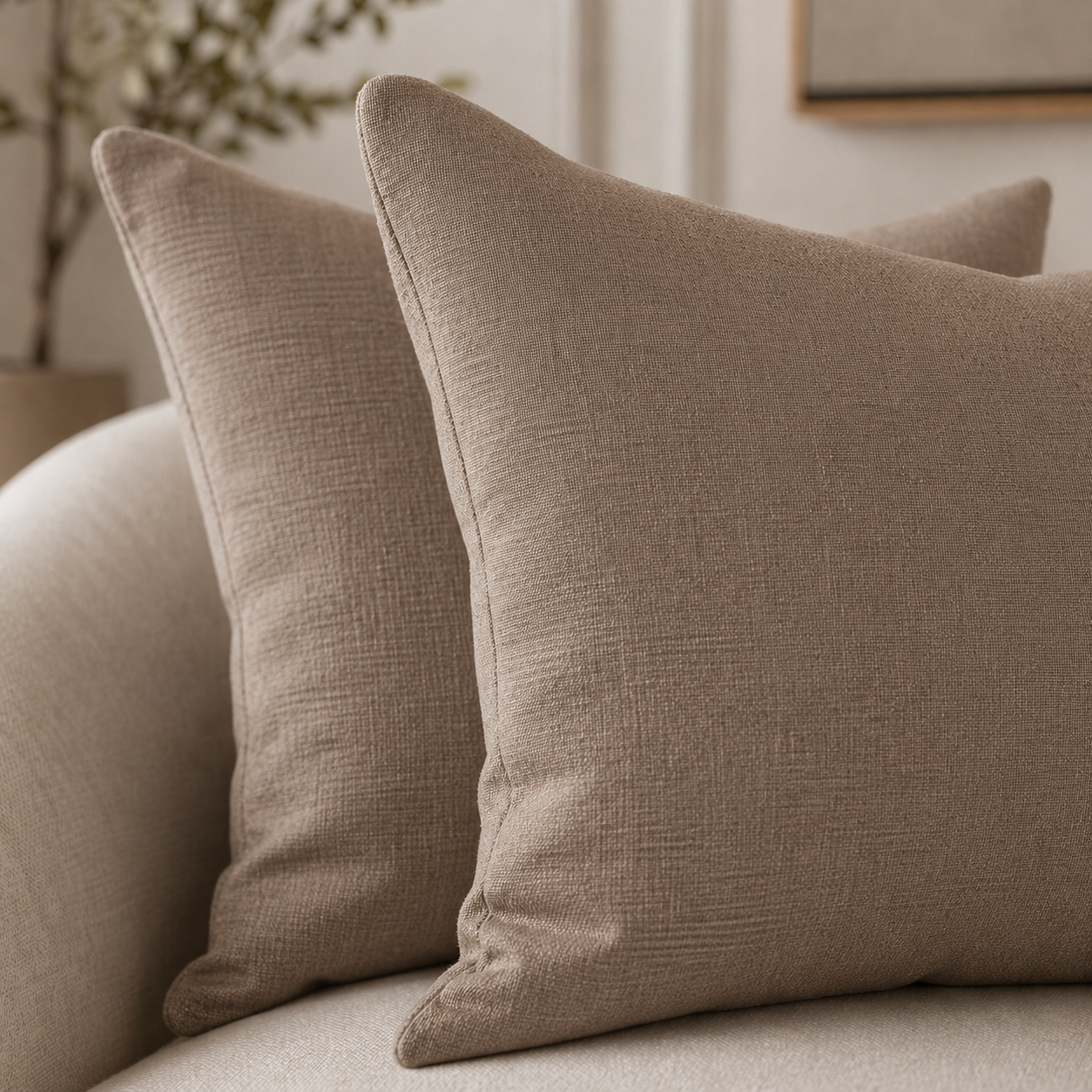 Coussins décoratifs lot de 2 taupe 40x40 cm
